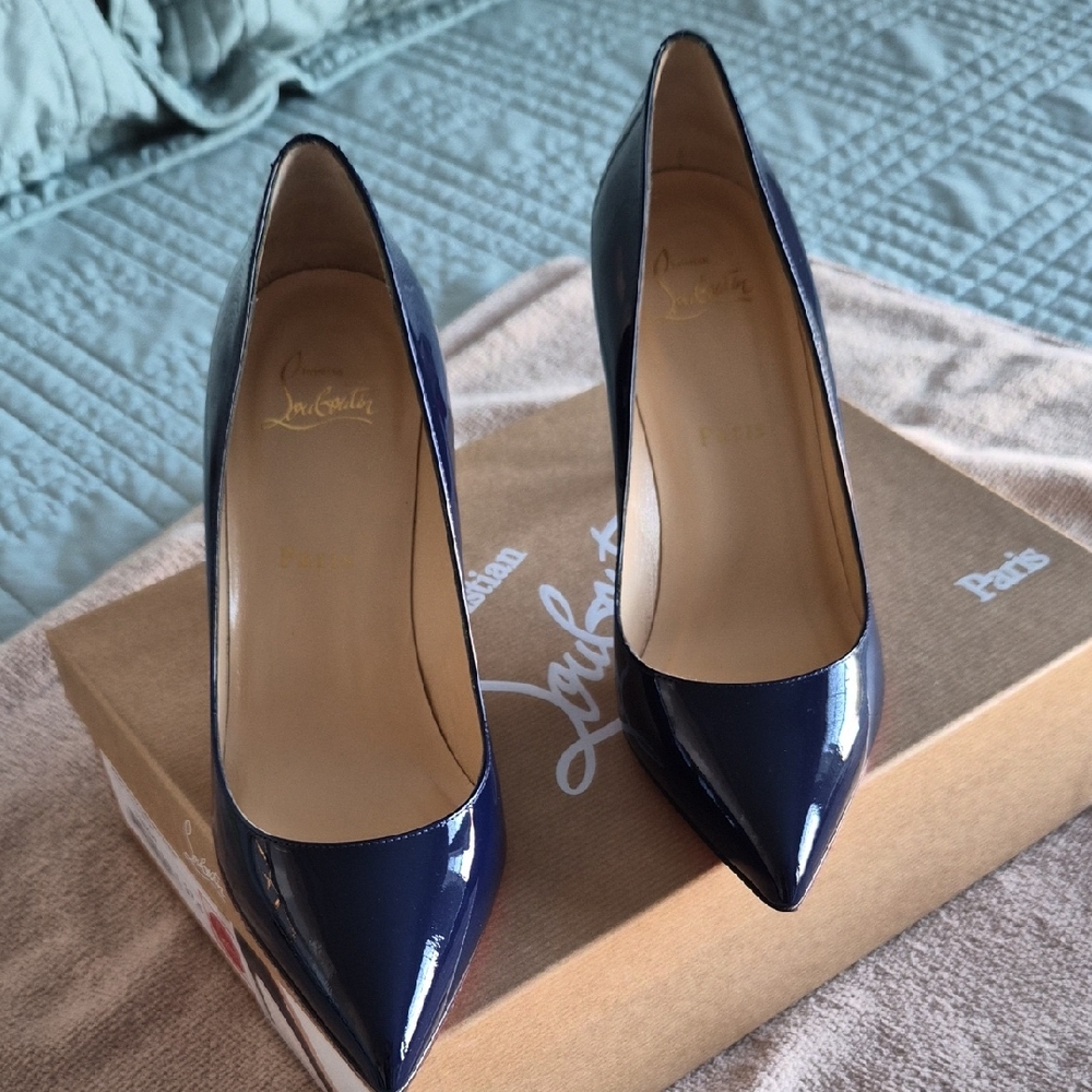 Christian Louboutin Blue Patent Heels
